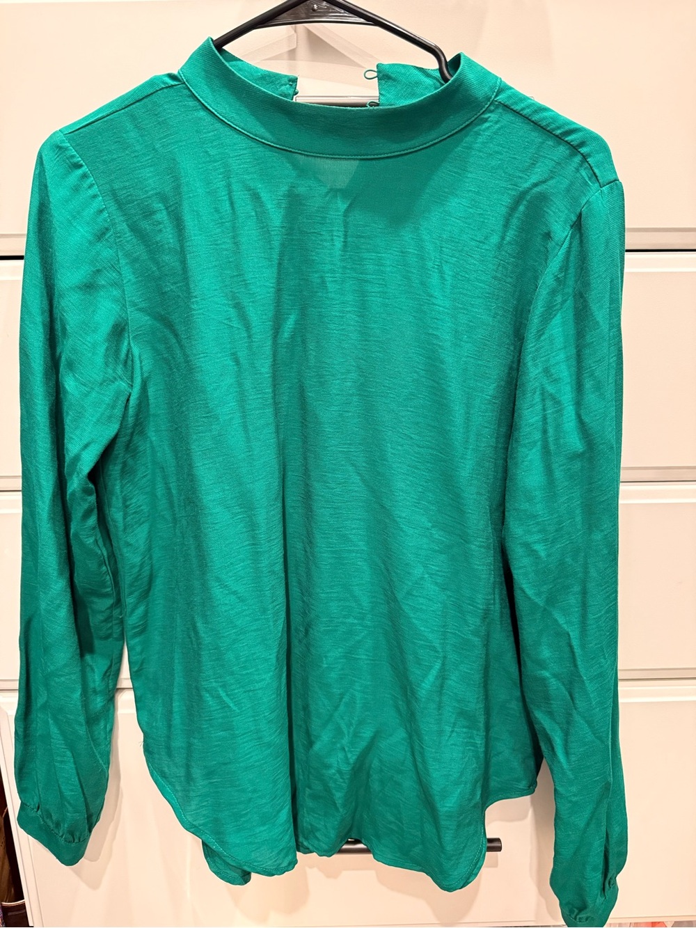 LOFT  Green Mock Neck Long Sleeve Top